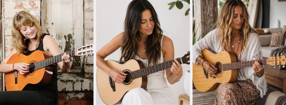 Mothers playing Acoustic Guitars